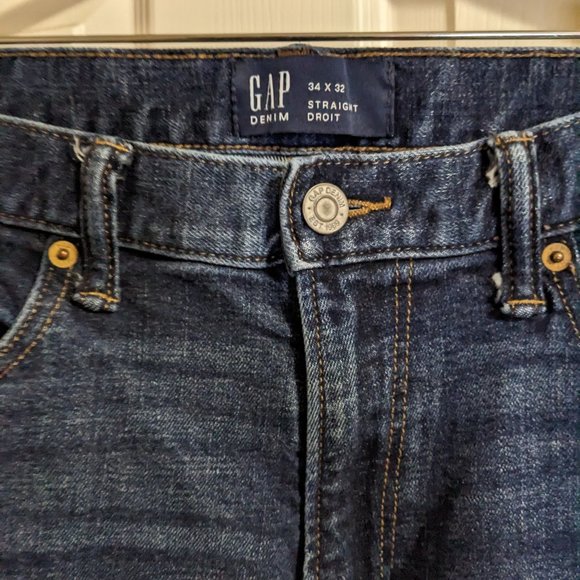 (34/32) 2 pairs of Men's Gap Jeans Straight Fit - Picture 2 of 6